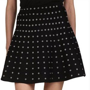 The Kooples Knit Grommet Skirt In Black